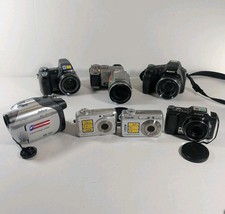 Lot Of 7 Sony Digital Cameras AS IS FOR PARTS OR REPAIR NON WORKING READ       