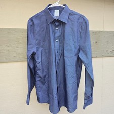 Brooks Brothers 1818 Slim Long Slv Dress Shirt Mens 16-35 Non-Iron Cotton Blue