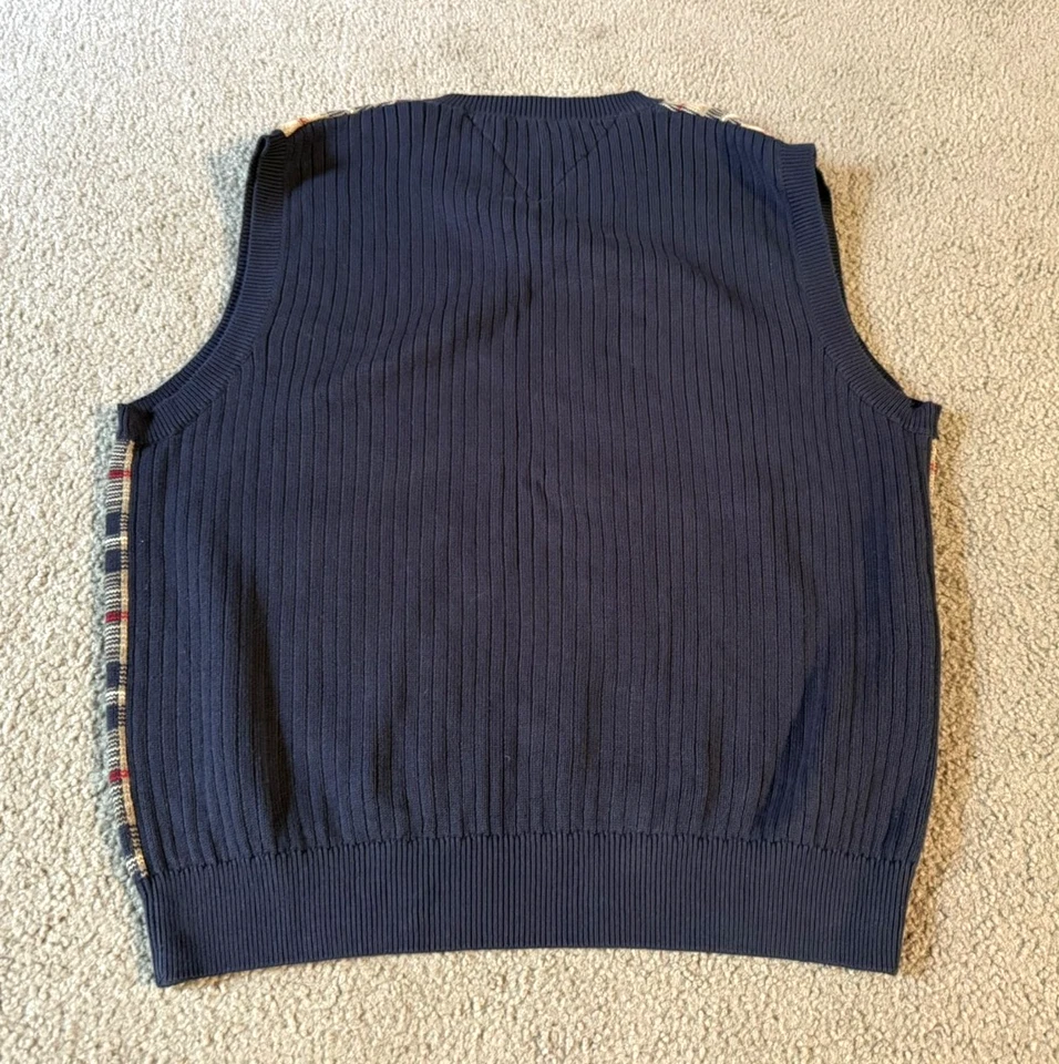 Chaleco de golf Tommy Hilfiger de colección a cuadros de algodón con cuello en V - talla XL Foto 2 de 4