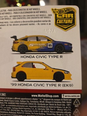 HOT WHEELS PREMIUM 99 HONDA CIVIC TYPE R EK9 HONDA CIVIC TYPE R SPOON TWIN PACK