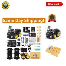 Hands-On UNO R3 Robot Car Kit V4 - Interactive Coding Gift for Ages 8-16