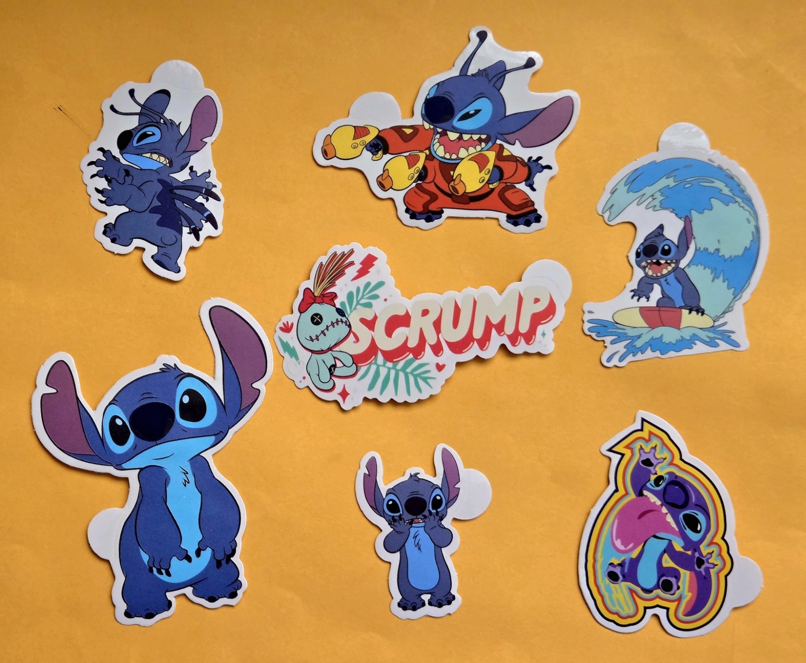 STITCH Waterproof Vinyl Stickers for Water Bottles, Luggage,