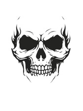 Laptop Decal Sticker Gothic Skull Black Color