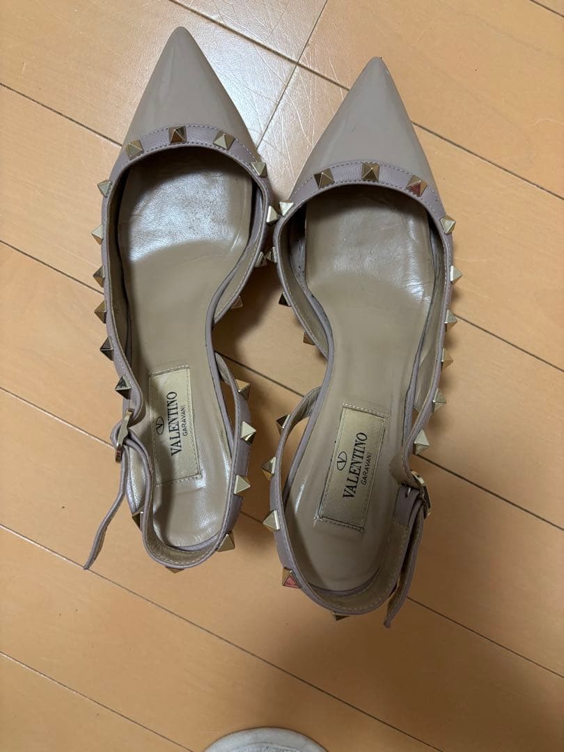 Valentino Garavani Pumps Heel Studded Leather Beige EU37/US7 116175c thumbnail 6