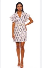 Zimmermann Moonshine Ivory & Blue Rope Print Mini Dress. Size 1 (8-10au) US 4