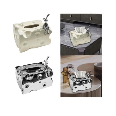 Tissue Box Cover Keramik Dekorative Servietten Spender für Eitelkeit Büro
