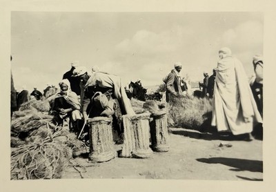 Algerian War, Ouled Djellal, Straw Harvest, Original Print, 1955 »