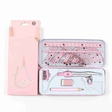 8-Pieces Math Geometry Kit Student Supplies Includes Rulers Protractor RWMN