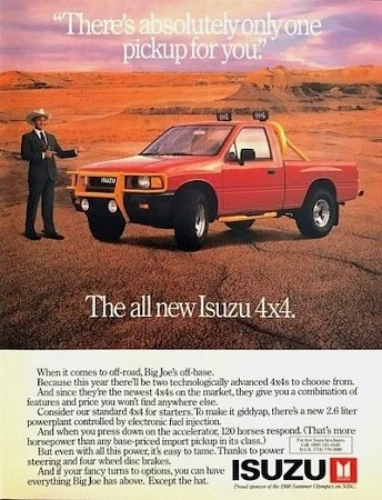 Joe Isuzu has a 4x4 for you