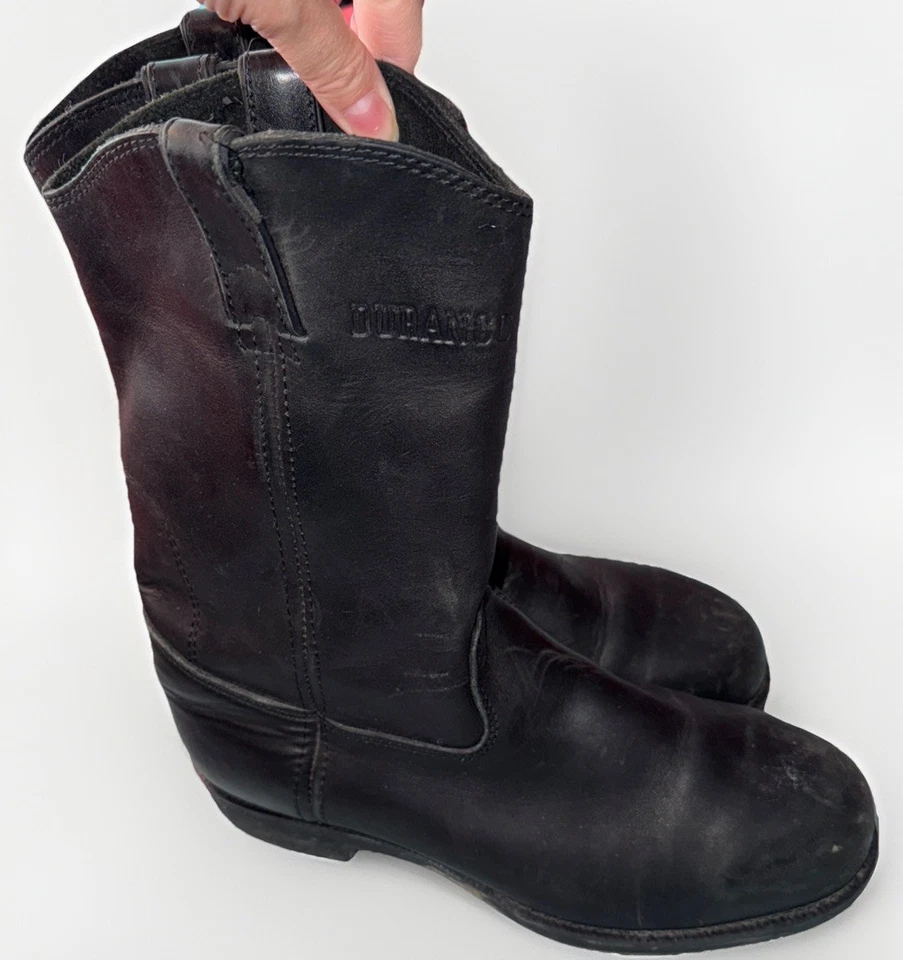 Botas de motociclista negras de cuero con puntera de acero para hombre DURANGO Westernwear talla 9,5 Foto 4 de 4