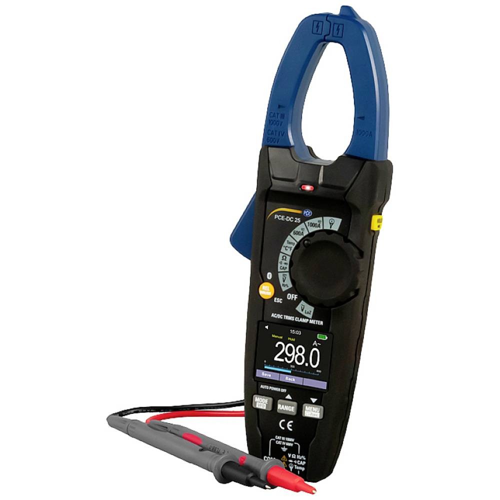 Pince ampèremétrique numérique PCE Instruments PCE-DC 25 testeur de tension multimètre
