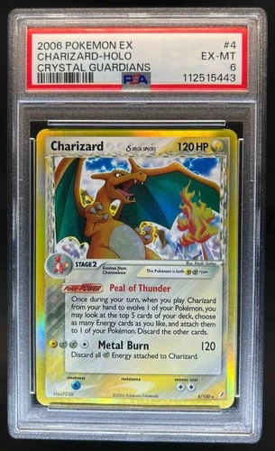 2006 Pokemon EX Crystal Guardians Charizard Holo #4/100 PSA 6