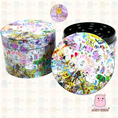 50 mm Bladee 333 Album Cover Abtropfband Metall Tabak Magnet 4-teilig Grinder Geschenk