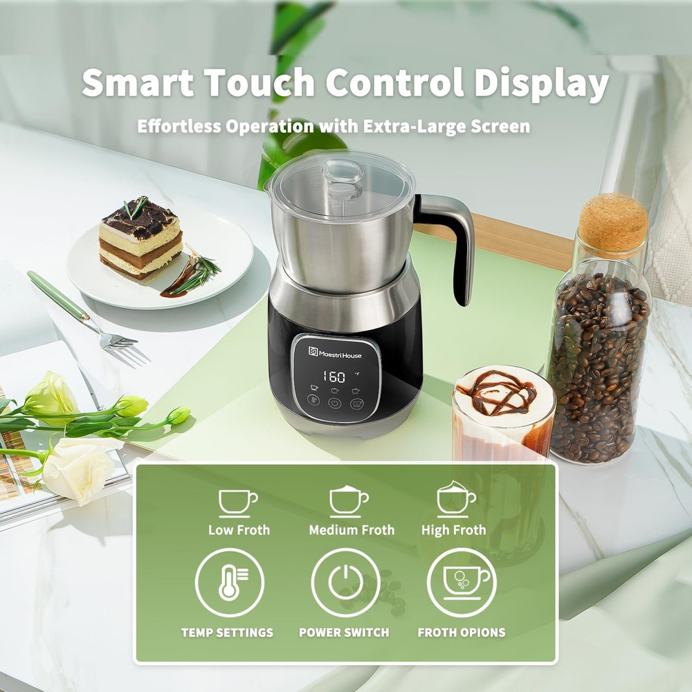 21OZ Milk Frother with Adjustable Temperature and Customizable Froth Thickness for Perfect Steamed Milk Every Time 21OZ Milk Frother with Adjustable Temperature and Customizable Froth Thickness for Perfect Steamed Milk Every Time