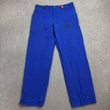 VINTAGE French Trousers Adult 32x30 Blue Workwear Chore Distressed Utility Mens