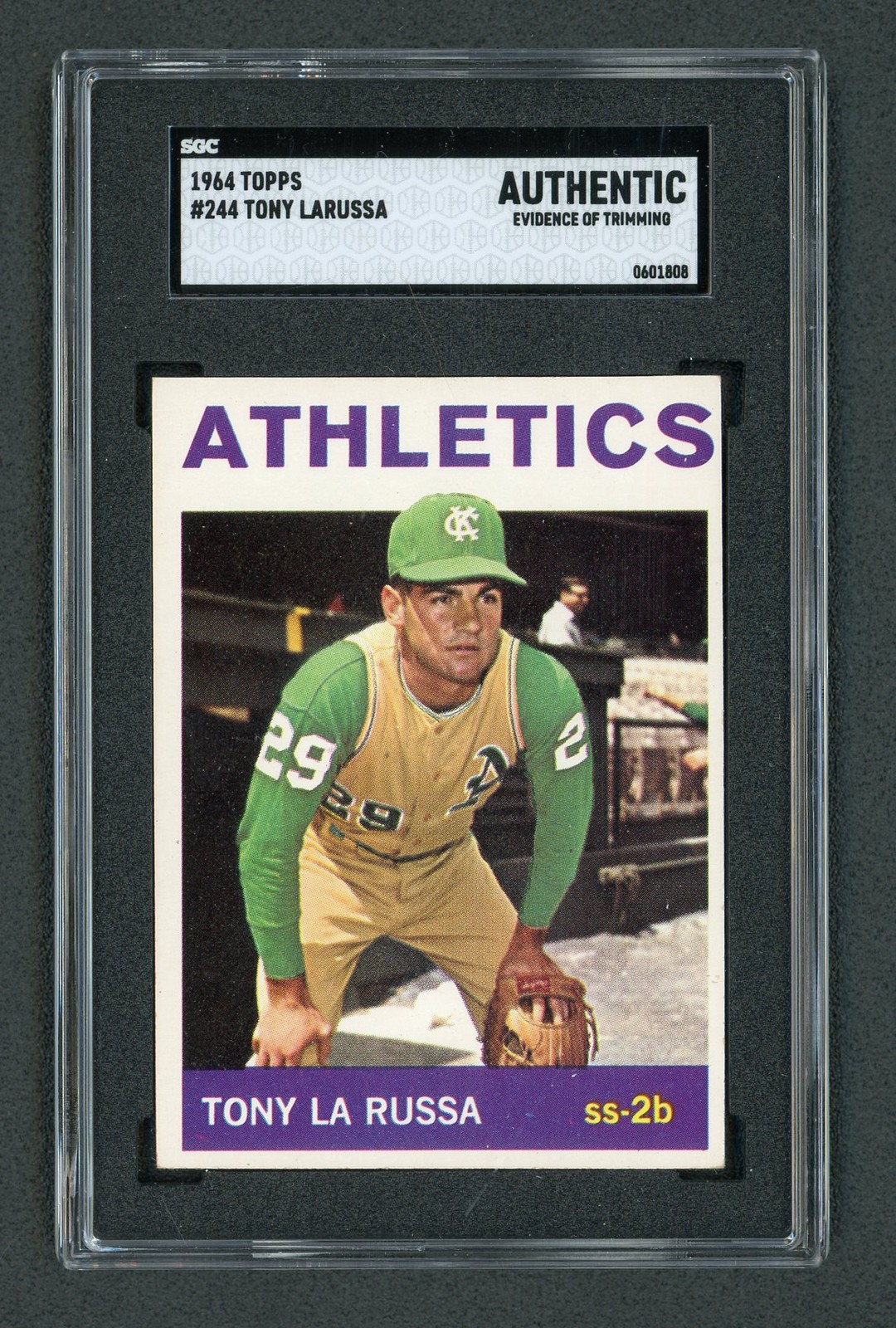 1964 Topps Tony La Russa Athletics #244 SGC Authentic Evidence of Trimming