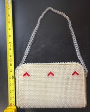 Vintage Handmade Beaded Creamy Purse