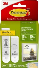 Command Picture Hanging Strips 15&10 lb 28 Pairs 56 Strips 0.33 per strip