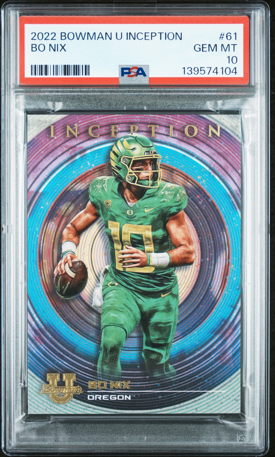 2022 BOWMAN UNIVERSITY INCEPTION #61 BO NIX PSA 10