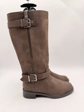 Women’s Kelly & Katie Shyn Wide Calf Brown Side Zip Riding Boot, Size 6.5 WWC