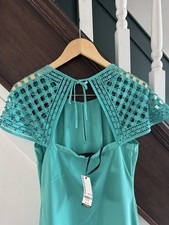 Vintage Warehouse Hand embellished dress size 12 cost £75 green