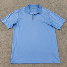 Nike Golf Dri-Fit Polo Mens Large Blue Performance Embroidery Shirt