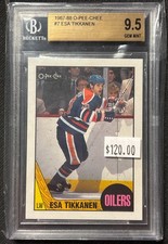 1987-88 O-Pee-Chee BGS GEM MINT 9.5 Esa Tikkanen POP 51 #7 NHL Edmonton Oilers