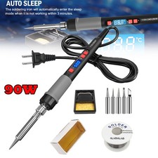 90W Soldering Iron Kit LCD Digital Electric Welding Gun Tool Adjustable Tempe