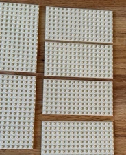 Lego Base Plate Lot of 6 TAN SAND  8x16 8 dot x 16 dot baseplates 16x8
