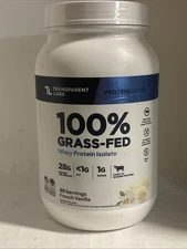 Transparent Labs 100% Grass Fed Whey Protein Isolate 30svgs French Vanilla 6/27