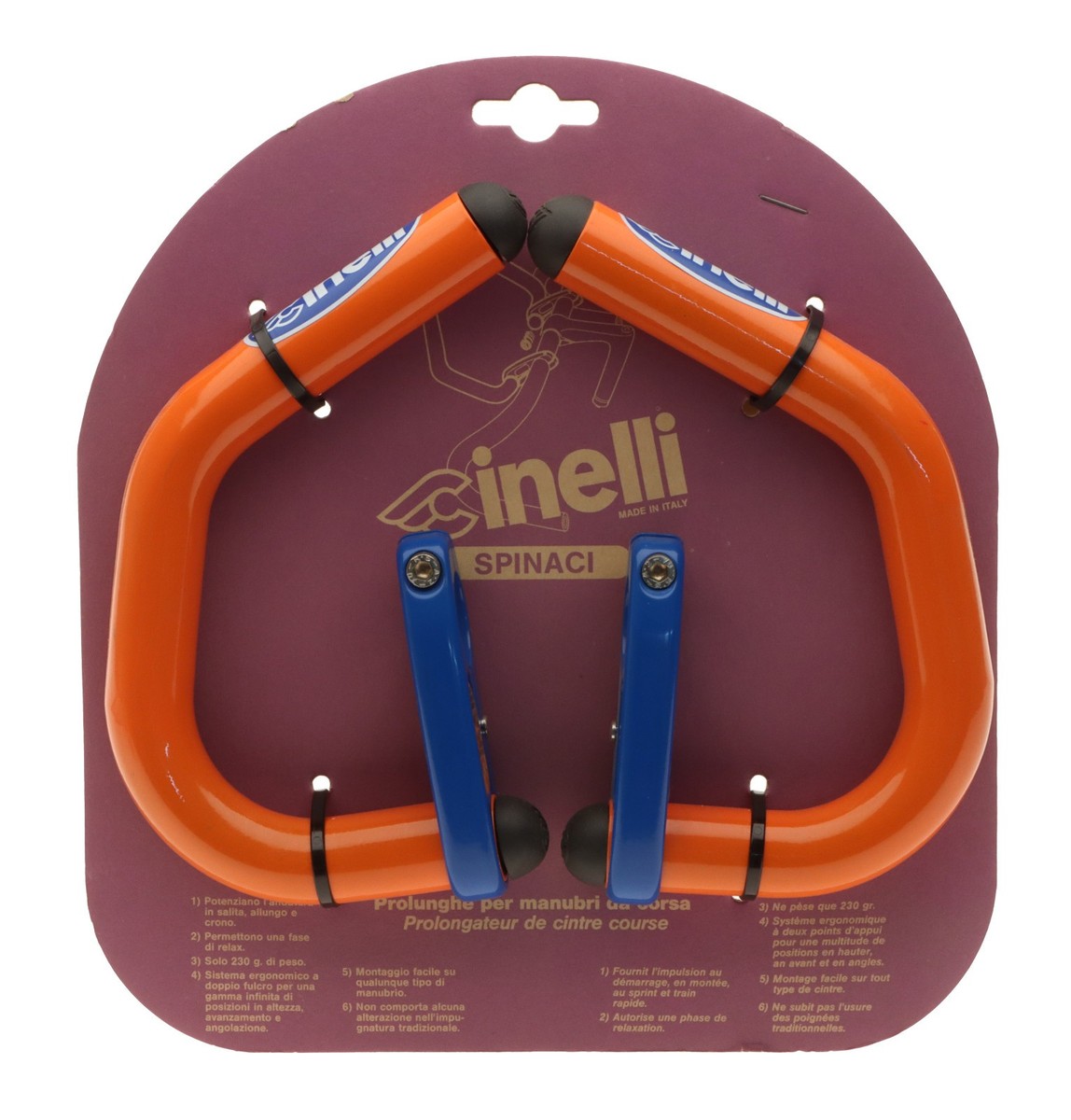 Cinelli Spinaci Handlebar Extensions Orange/Blue Time Trial NEW