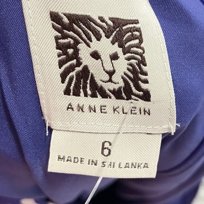 Anne Klein Blue White Print Dress Belted Fit Flare Knee Womens Sz 6 NWT |  eBay