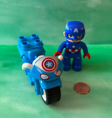 LEGO DUPLO CAPTAIN AMERICA W/ MOTORBIKE MARVEL FIGURE