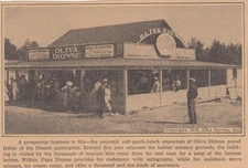 RARE 1936 newspaper item of Emporium of Oliva Dionne; Dad of the Quints