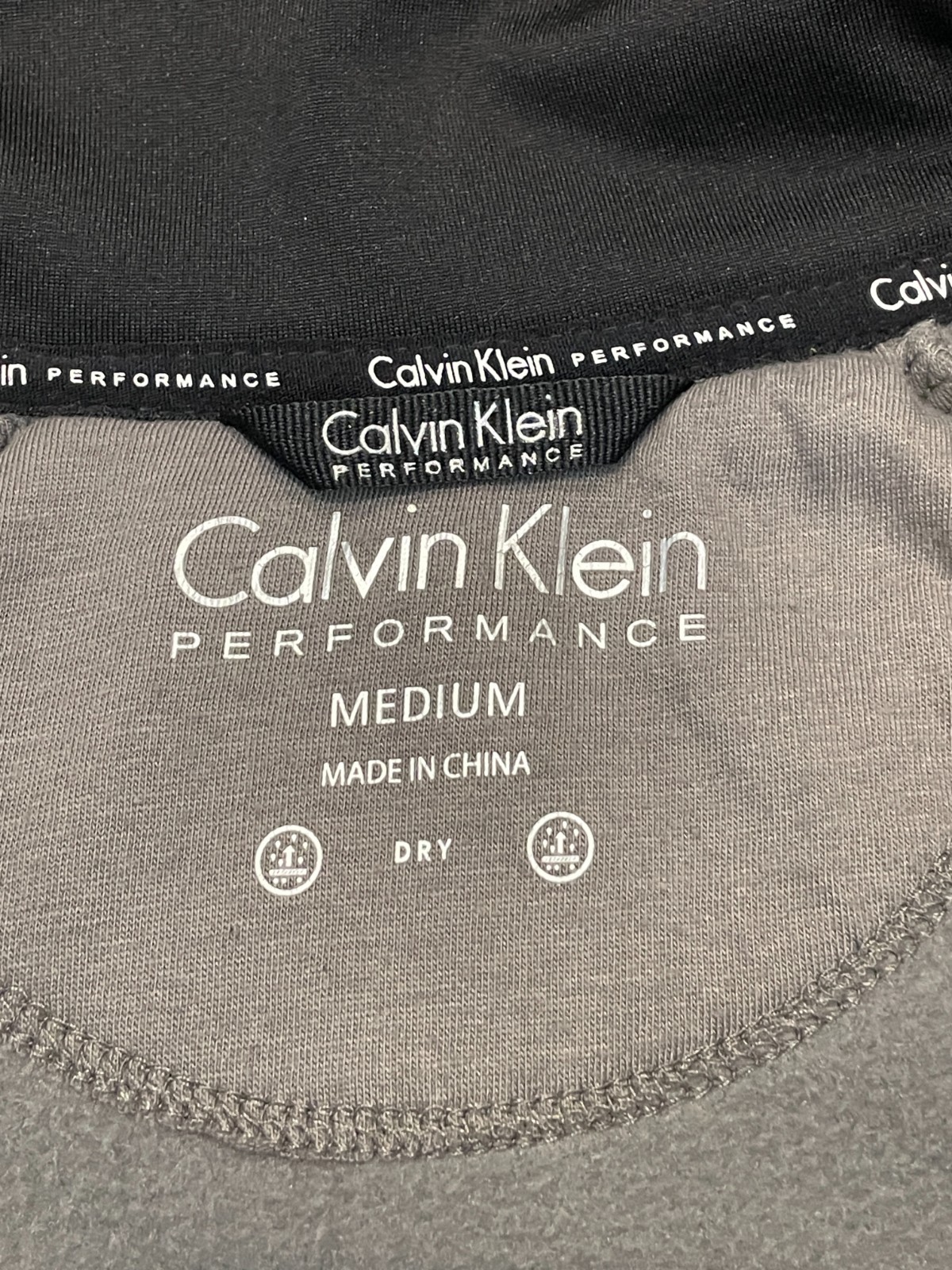 Calvin Klein Performance Jacket Mens M Gray Full Zip Fleece Spellout Activewear thumbnail 5