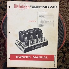 Amplificatore valvolare McIntosh MC-240 MC 240 proprietario/manuale utente *originale*