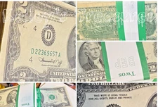 Strap of 100 1976 $2 Notes Circulated D Cleveland Fed All 1976- Lot of 1 Strap