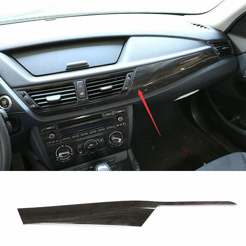 For BMW X1 E84 2010-2015 Black Wood Grain Central Console Instrument Panel Trim