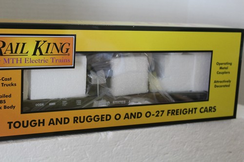 MTH #30-76830 RAIL KING EJÉRCITO DE ESTADOS UNIDOS FLATCAR CON 1 VEHÍCULO HUMVEE | Zustand: New
