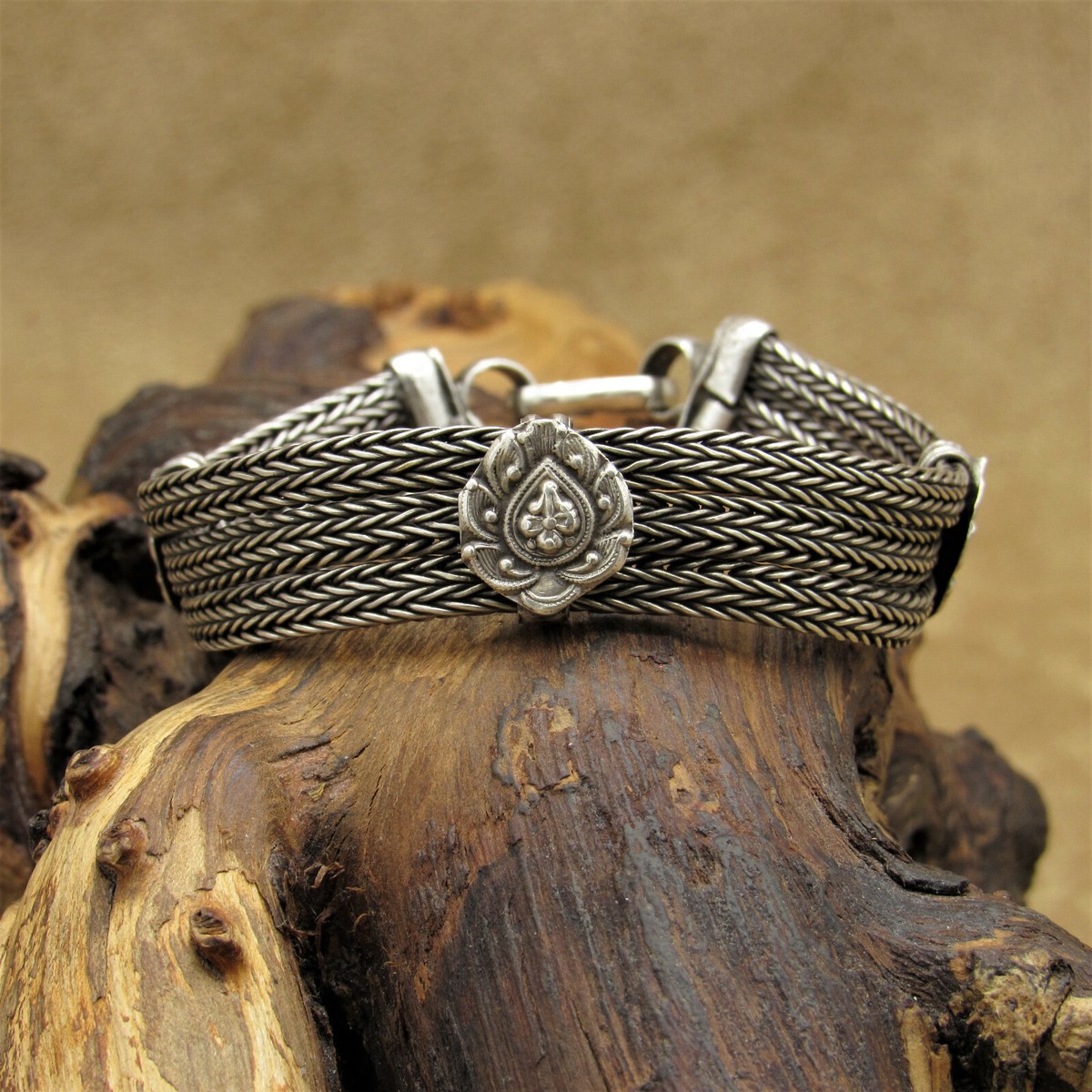 Sterling Silver Chain Bracelet with 3 Spacers and Hook Clasp | eBay