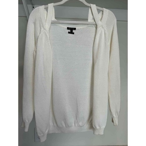 Massimo Dutti Cold Shoulder Cardigan Off-White Size Medium