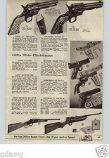 1960 PAPER AD Pistola Rifle Crosman Hahn Marksman Pistola de Aire Daisy Springfield