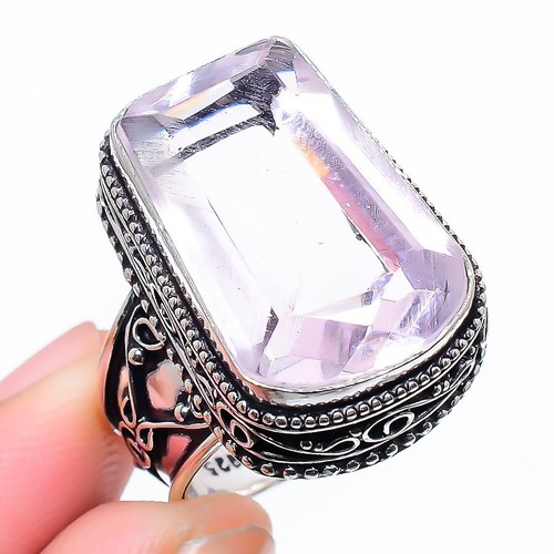 Bague Ethnique Artisanale En Argent 925 Avec Grenat Rouge - Taille 9, Réglable, Fait Main En Inde - Neuf Sans Emballage