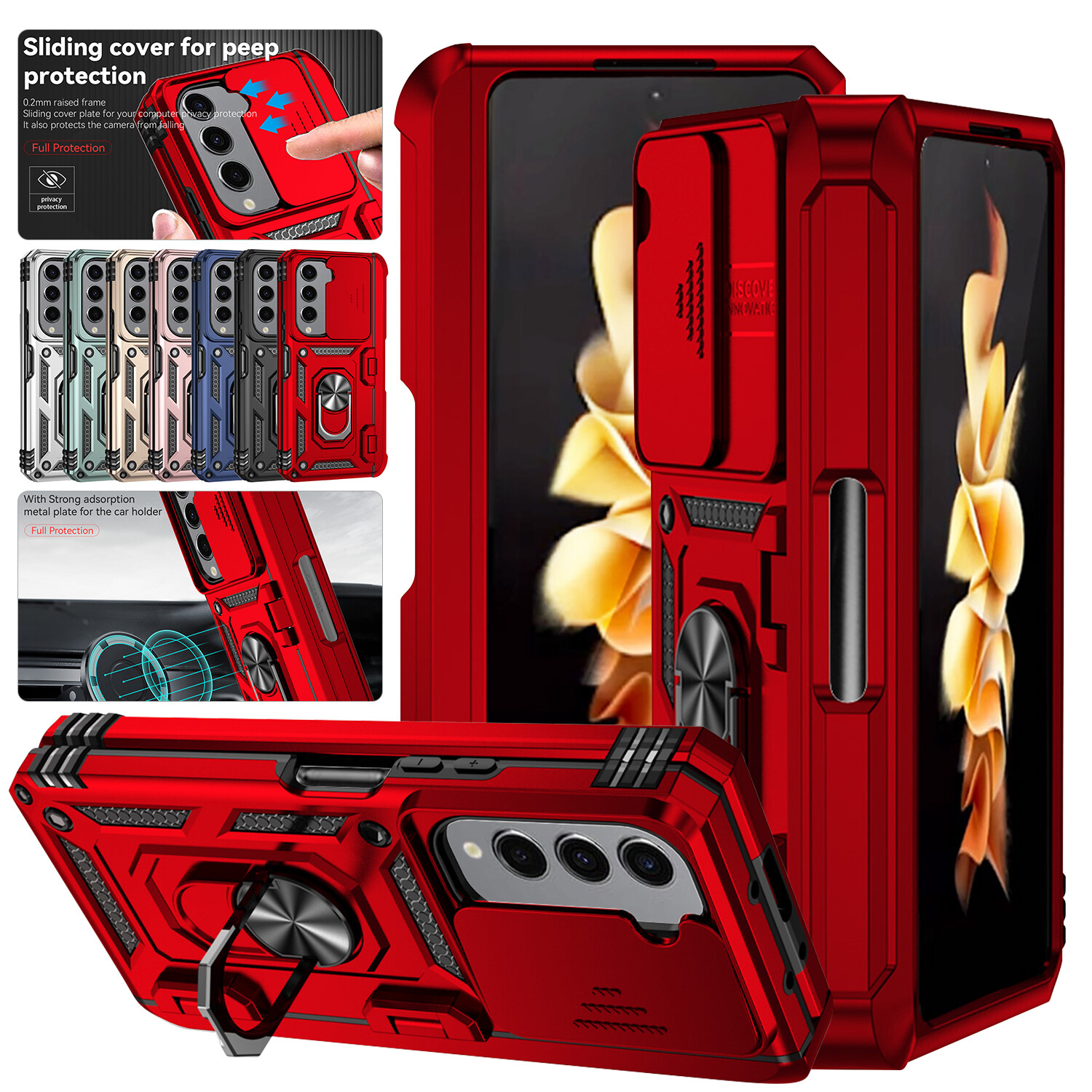 For Samsung Galaxy Z Fold 6 5 4 Shockproof Hinge Protection Stand Case Pen Slot-image