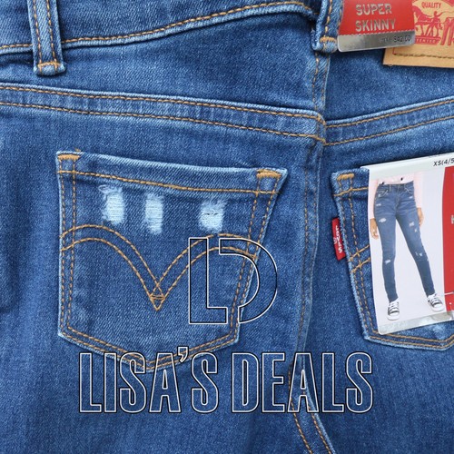 Youth Girls Levi's High Rise Super Skinny Stretch Adjustable Waist Jeans XS S M - Picture 3 of 3