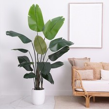 7' Artificial Bird of Paradise Tree with Resin Stone Planter. Retail 594