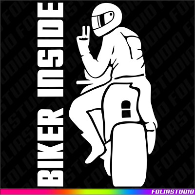 BIKER INSIDE Motorrad Auto KFZ Motorsport Aufkleber Moto Sticker VIELE FARBEN #A