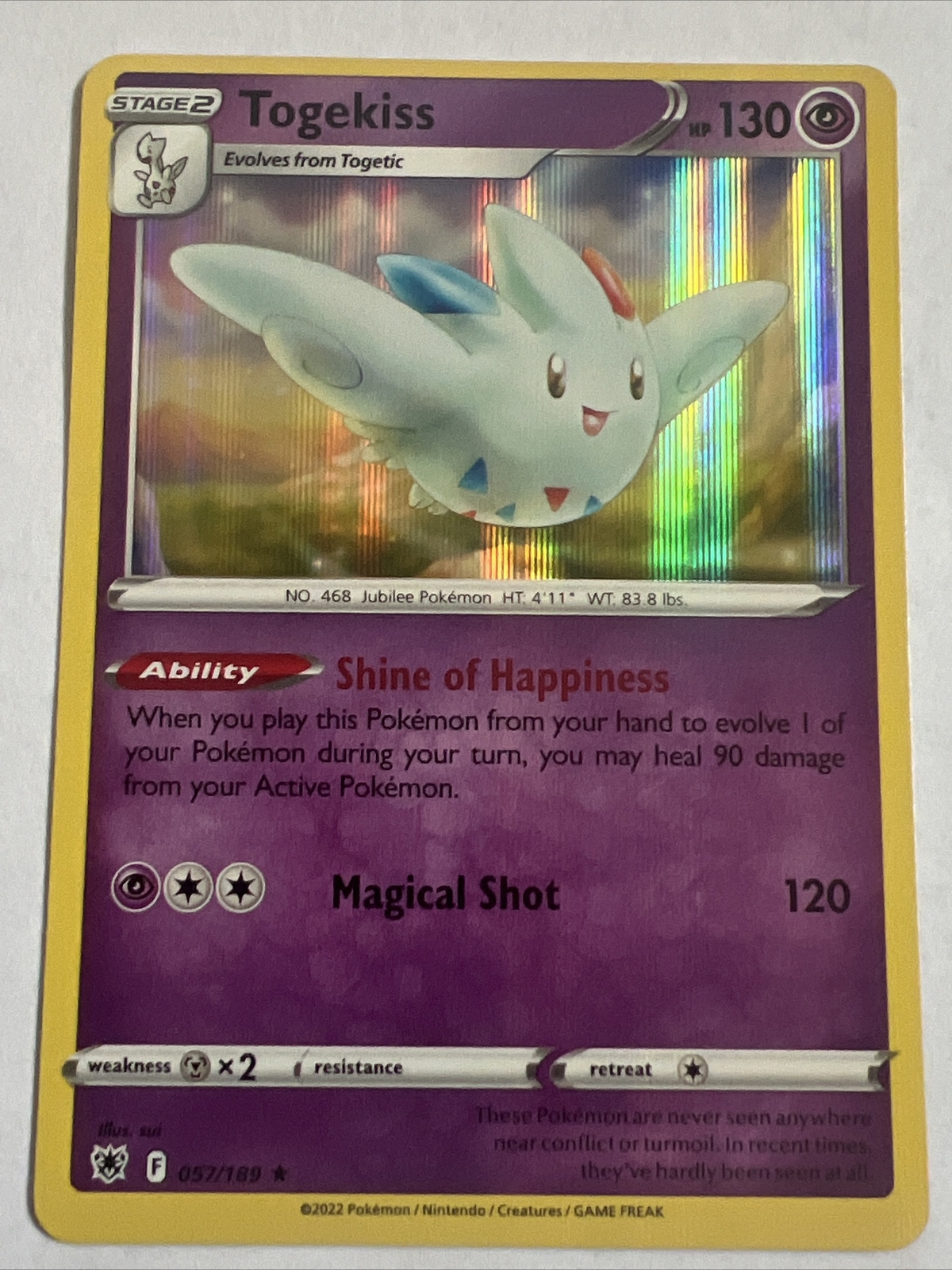 Pokémon TCG Togekiss Astral Radiance 057/189 Holo Holo Rare