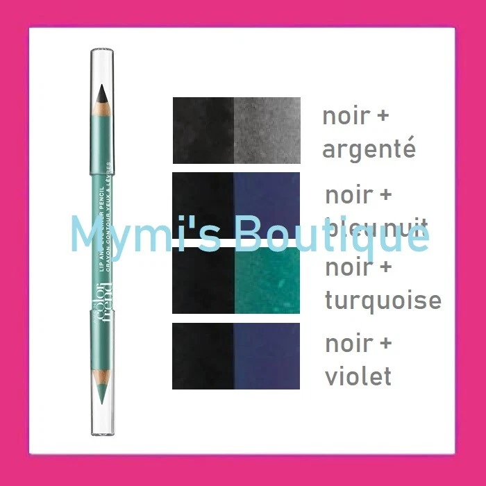 Crayon khôl à double mine 2 couleurs AVON COLOR TREND bleu turquoise violet noir - Photo 2/2