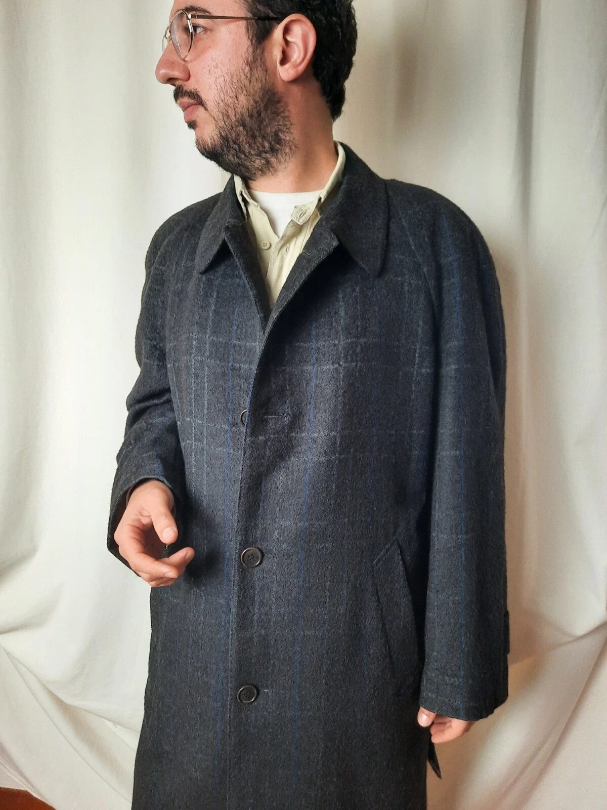 Christian Dior Monsieur Paris rare vintage luxury men alpaca wool grey coat